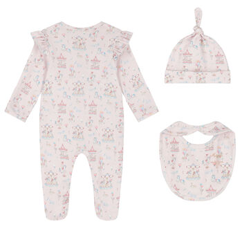 Baby Girls Pink Carousel Babygrow Set